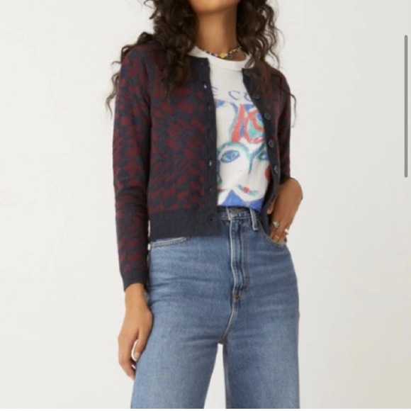 Daydreamer Plum Berry Checkered Cardigan | XS - Picture 3 of 9